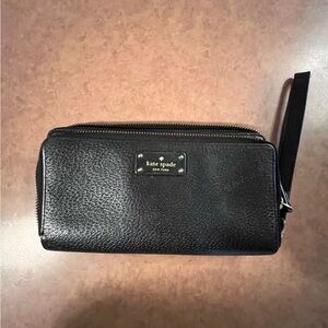 Kate Spade Black Leather Wristlet